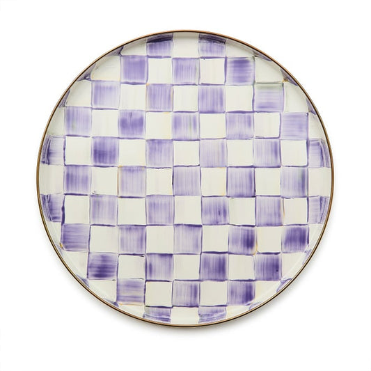 Violet Check Round Tray