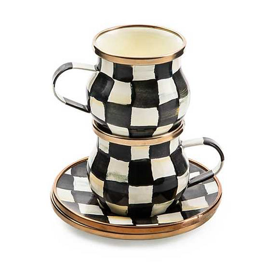 MacKenzie-Childs Courtly Check Espresso Cup & Saucer Set