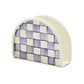 Violet Check Napkin Holder