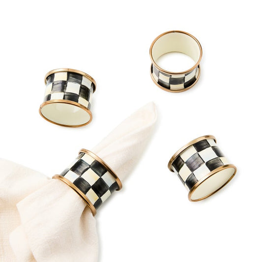 Enamel Napkin Rings, Set of 4