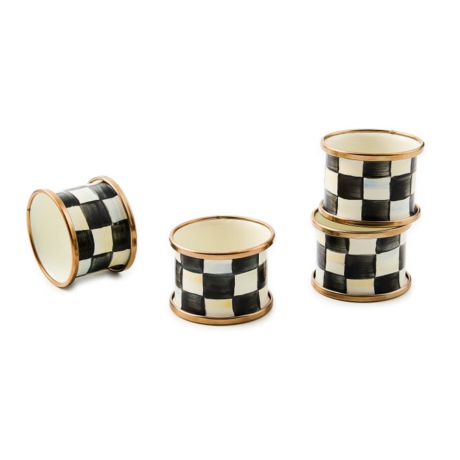 Enamel Napkin Rings, Set of 4