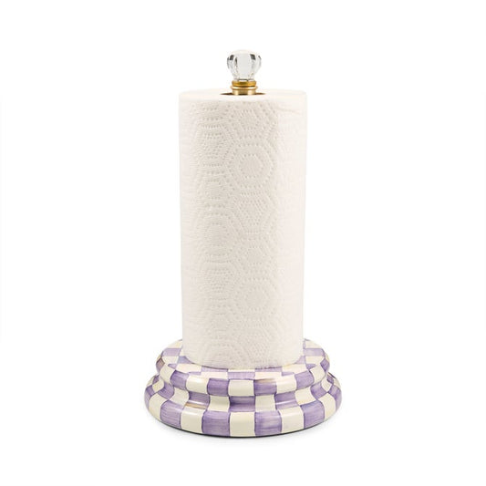 Violet Check Paper Towel Holder