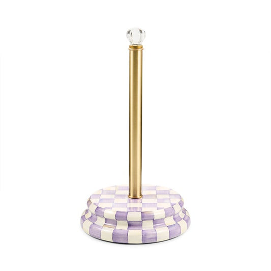 Violet Check Paper Towel Holder