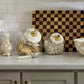 MacKenzie-Childs Mocha Check Sweets Jar With Mocha Check Lid