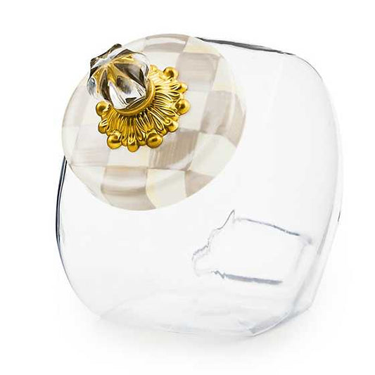 MacKenzie-Childs Mocha Check Sweets Jar With Mocha Check Lid