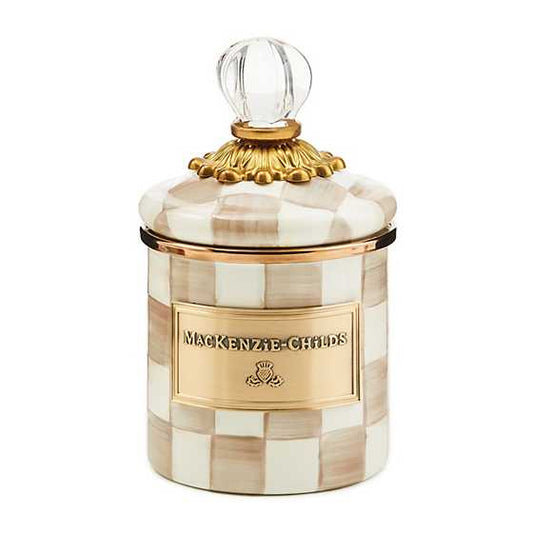 MacKenzie-Childs Mocha Check Mini Canister