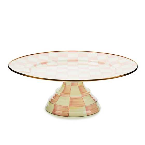 MacKenzie-Childs Rosy Check Large Pedestal Platter