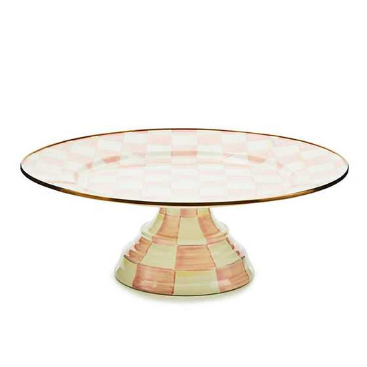 MacKenzie-Childs Rosy Check Large Pedestal Platter