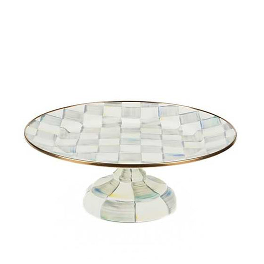 MacKenzie-Childs Sterling Check Small Pedestal Platter