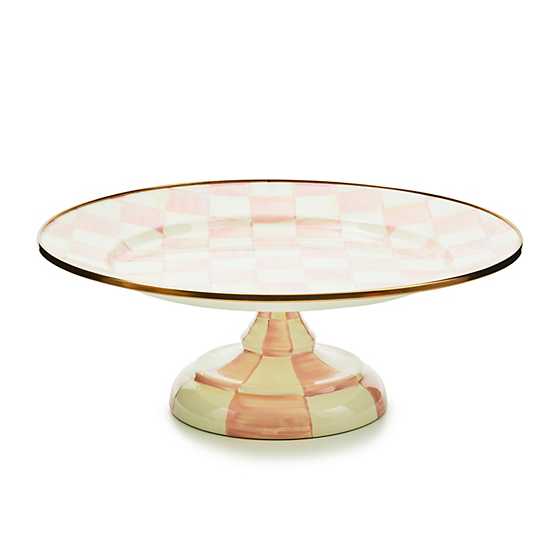 MacKenzie-Childs Rosy Check Small Pedestal Platter