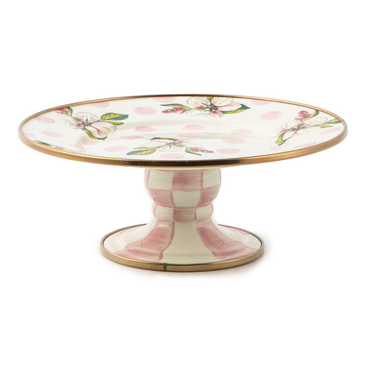 MacKenzie-Childs Wildflowers Pink Mini Pedestal Platter
