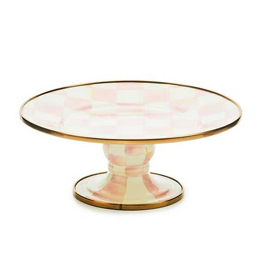 MacKenzie-Childs Rosy Check Mini Pedestal Platter