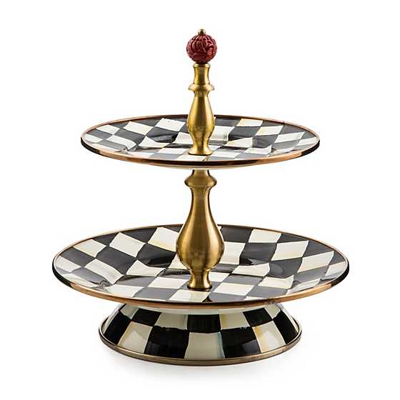 MacKenzie-Childs Courtly Check Two Tier Sweet Stand