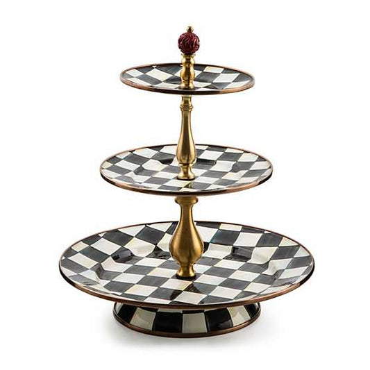 MacKenzie-Childs Courtly Check Three Tier Sweet Stand