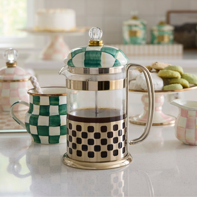 Emerald Check French Press
