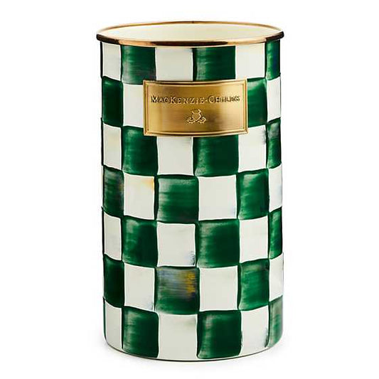 MacKenzie-Childs Emerald Check Utensil Holder