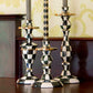 MacKenzie-Childs Courtly Check Small Enamel Candlestick