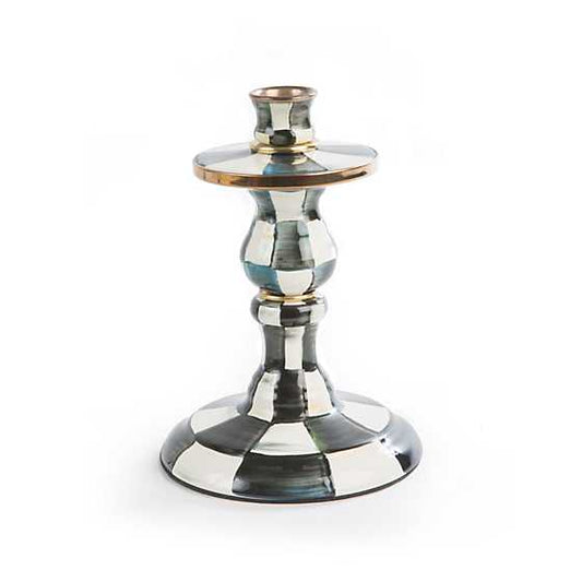 MacKenzie-Childs Courtly Check Small Enamel Candlestick