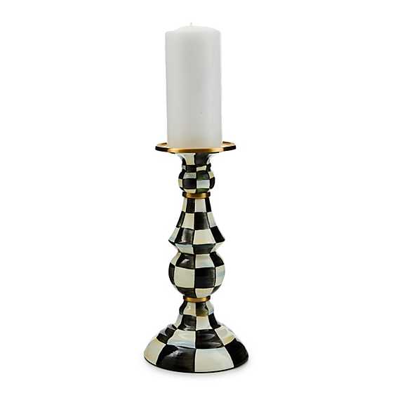 MacKenzie-Childs Courtly Check Large Pillar Candlestick