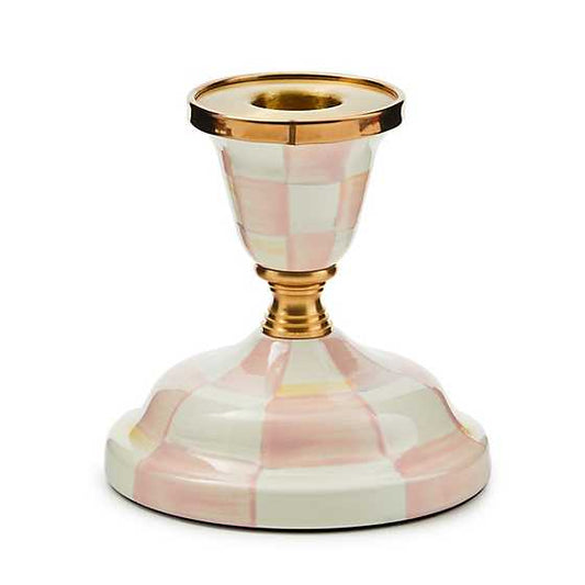 MacKenzie-Childs Rosy Check Short Candlestick