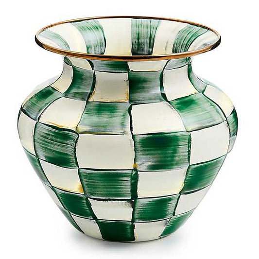 MacKenzie-Childs Emerald Check Large Vase