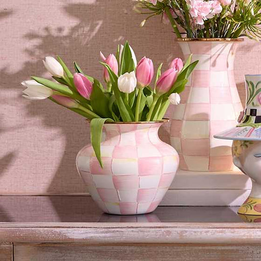 MacKenzie-Childs Rosy Check Large Vase