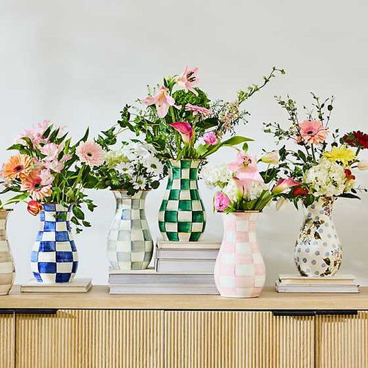 MacKenzie-Childs Emerald Check Tall Vase