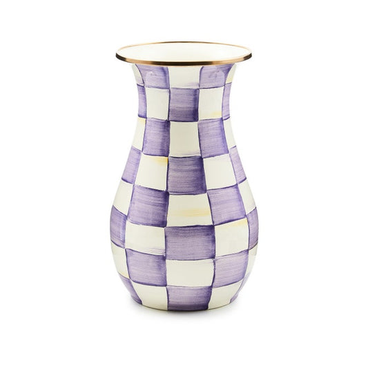 MacKenzie-Childs Violet Check Tall Vase