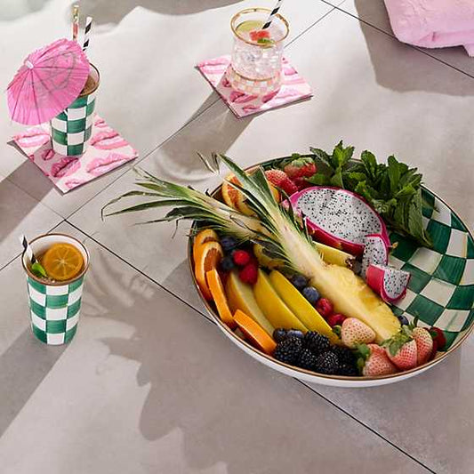 MacKenzie-Childs Emerald Check Abundant Bowl