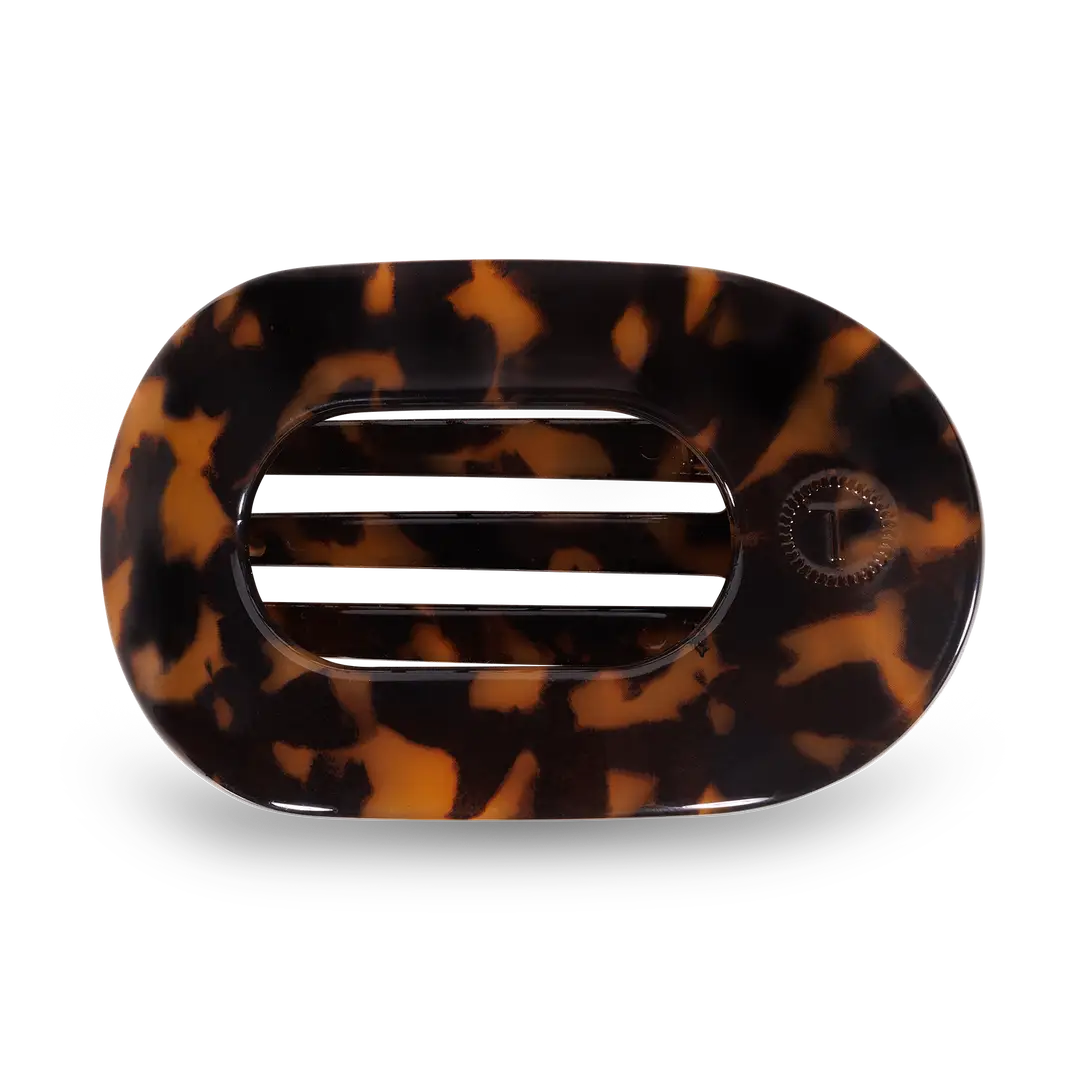 TELETIES Round Flat Hair Clip | Small | Tortoise