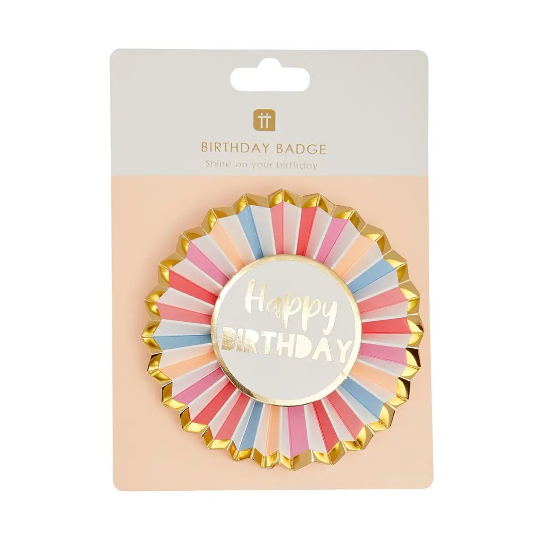 Pink Happy Birthday Badge