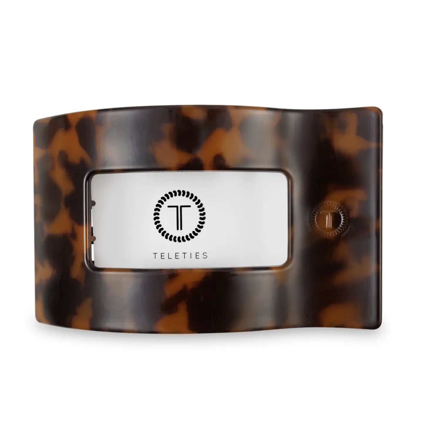 TELETIES Flat Rectangle Hair Clip | Large | Tortoise