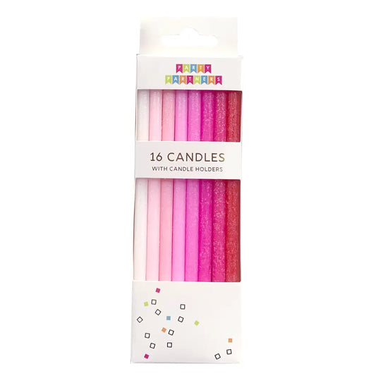 Tall Pink Gradient 16 Candle Set