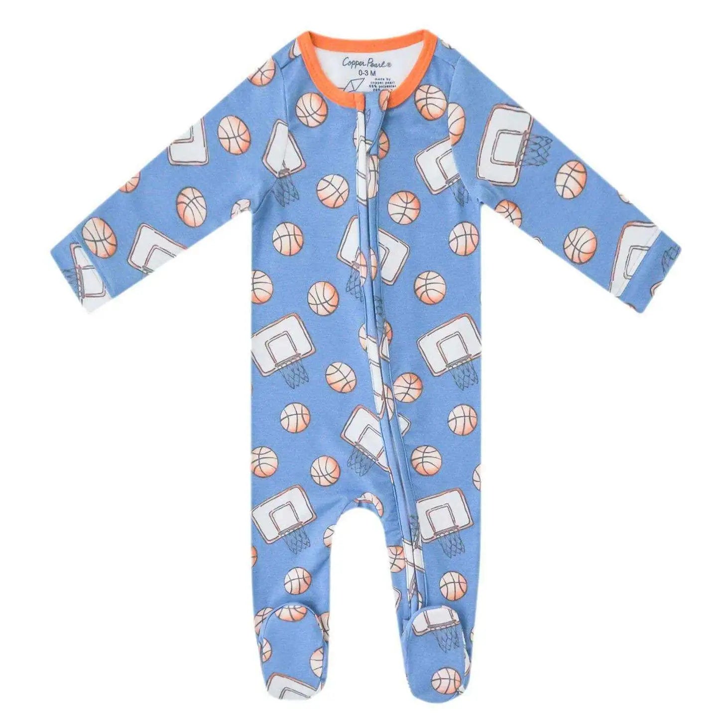 Copper Pearl Zip-Up Footie Pajama - Dunk