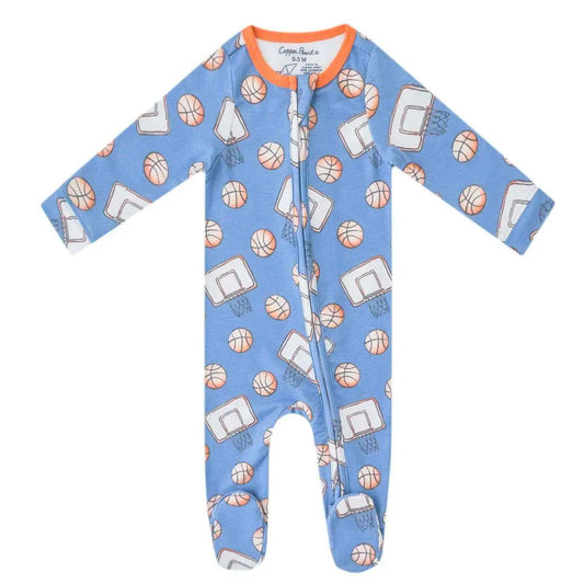 Copper Pearl Zip-Up Footie Pajama - Dunk