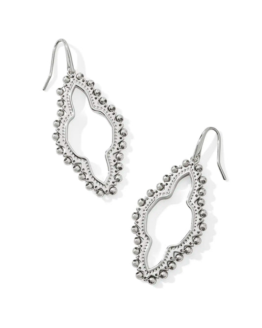 KENDRA SCOTT Abbie Beaded Open Frame Earrings in Silver