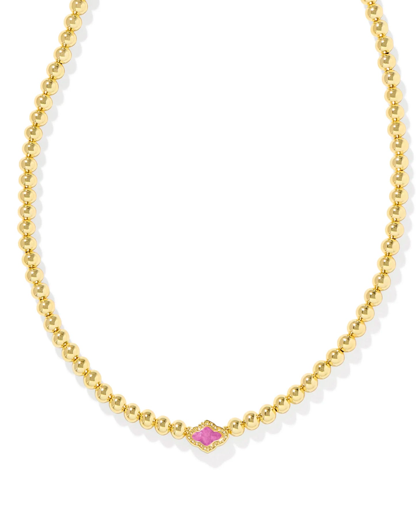 KENDRA SCOTT Abbie Gold Beaded Necklace in Azalea Illusion