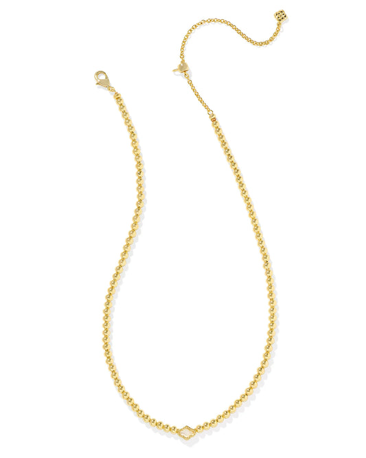 KENDRA SCOTT Abbie Gold Beaded Necklace in Natural Mother-of-Pearl