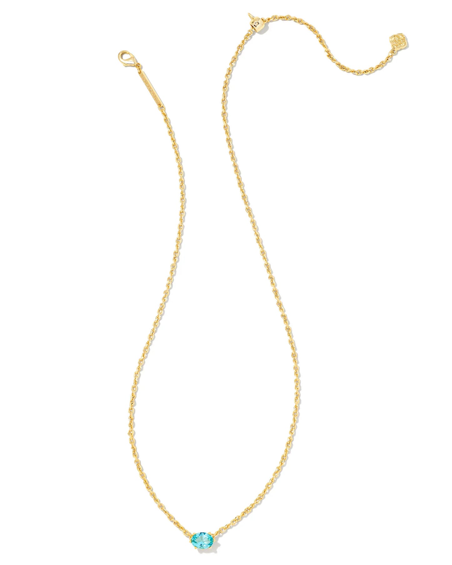 KENDRA SCOTT Cailin Gold Pendant Necklace in Aqua Crystal