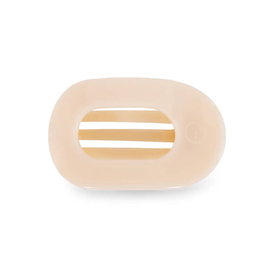 TELETIES Almond Beige Small Flat Round Clip