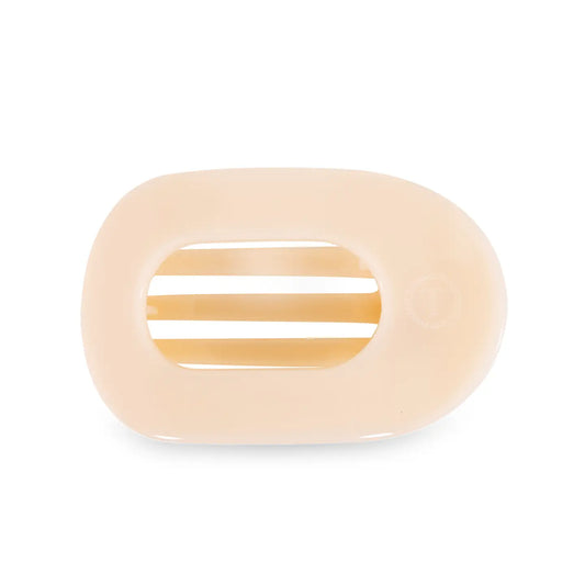 TELETIES Almond Beige Medium Flat Round Clip