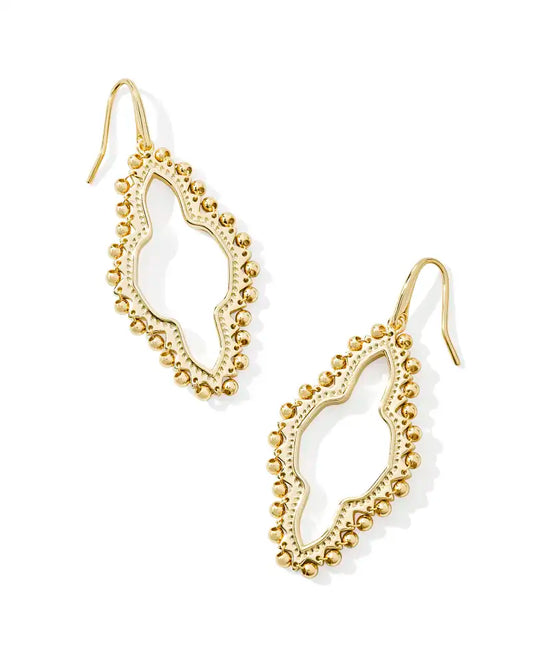 KENDRA SCOTT Abbie Beaded Open Frame Earrings in Gold