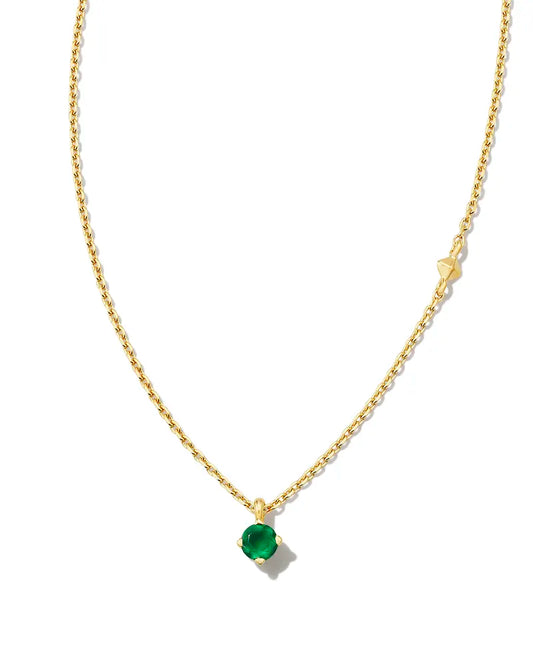 KENDRA SCOTT Maisie 18k Gold Vermeil Pendant Necklace in Green Onyx