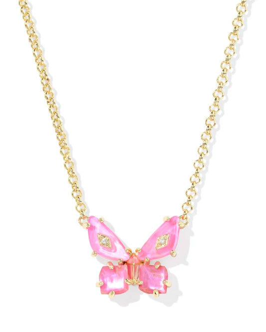 KENDRA SCOTT Bianca Butterfly Gold Short Pendant Necklace
