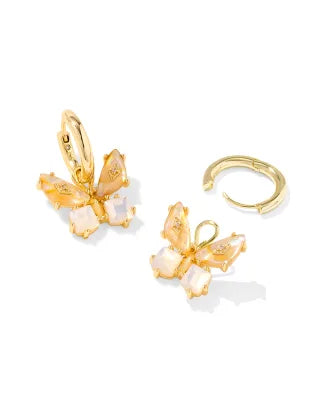 KENDRA SCOTT Bianca Butterfly Gold Huggie Earrings