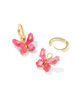 KENDRA SCOTT Bianca Butterfly Gold Huggie Earrings