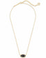 KENDRA SCOTT Elisa Gold Pendant Necklace in Black Opaque Glass