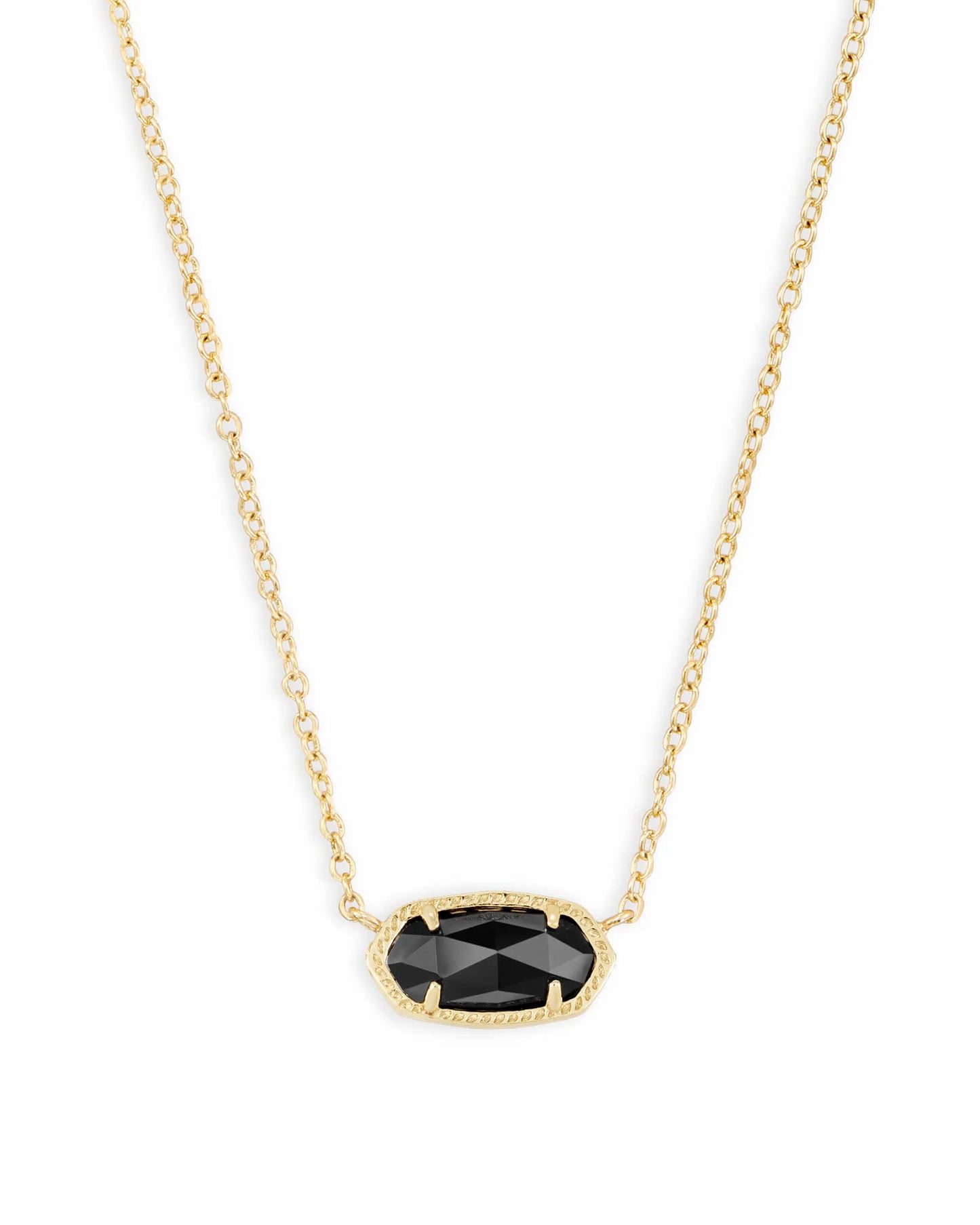 KENDRA SCOTT Elisa Gold Pendant Necklace in Black Opaque Glass