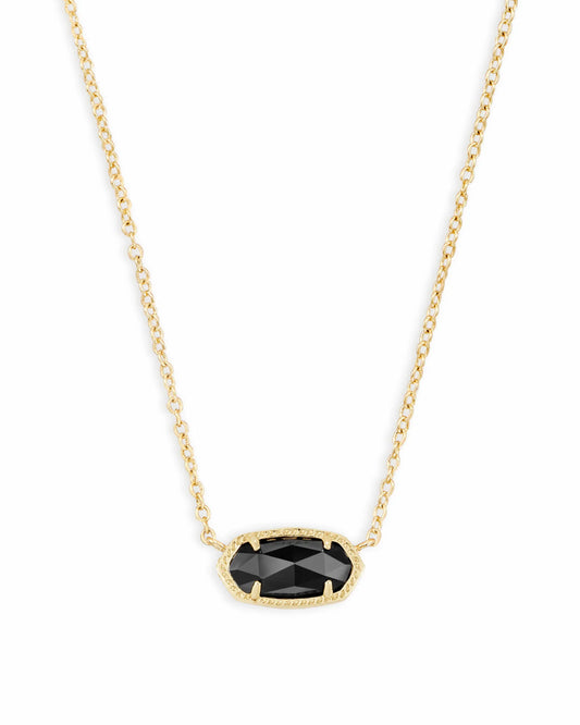 KENDRA SCOTT Elisa Gold Pendant Necklace in Black Opaque Glass