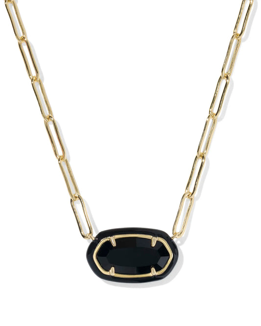 KENDRA SCOTT Elisa Enamel Frame Gold Paperclip Necklace